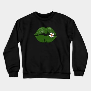 Shenanigans Squad St. Patricks Day green lips Crewneck Sweatshirt